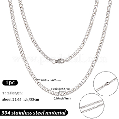 1Pc 304 Stainless Steel Cuban Link Chain Necklaces for Men Women&nbsp;NJEW-BM0001-08E