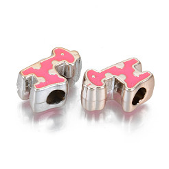 UVメッキアクリルヨーロッパのビーズ  エナメル  大穴ビーズ  ミックスカラー  鹿  ライトゴールド  16x12x7mm  穴：4mm&nbsp;OACR-N010-032LG