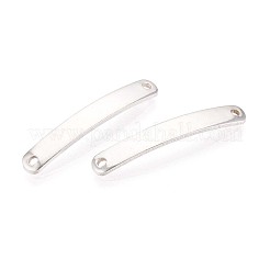 スターリングシルバーコネクターチャーム925個  カーブ長方形のリンク  空白タグのスタンプ  銀  28x4x3.5mm  穴：1.4mm&nbsp;STER-N016-96S
