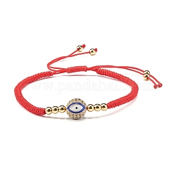 Round with Evil Eye Braided Bead Bracelet for Girl Women&nbsp;BJEW-JB06974
