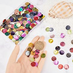 200Pcs 10 Colors Spray Painted Natural Akoya Shell Charms&nbsp;SHEL-SC0001-37