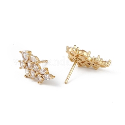 Clear Cubic Zirconia Flower Stud Earrings&nbsp;EJEW-L234-079G
