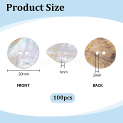 100Pcs Natural Shell Buttons&nbsp;BUTT-PH0001-72