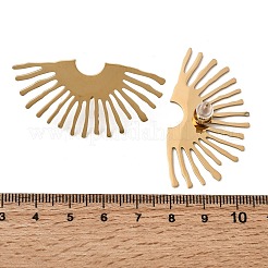 女性用304ステンレススチールスタッドピアス  サンバースト  ゴールドカラー  45.5x25mm&nbsp;EJEW-K296-10G