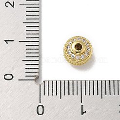 Rack Plating Brass Micro Pave Cubic Zirconia Beads&nbsp;KK-L224-032G