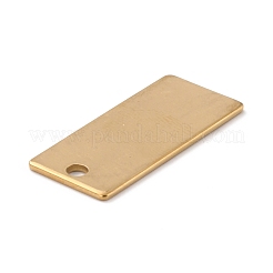 イオンプレーティング(IP) 201ステンレスペンダント  長方形  18KGP本金メッキ  28x12x0.5mm  穴：2.5mm&nbsp;STAS-Z038-01G-B