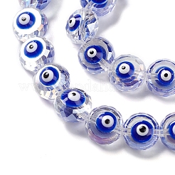 Transparent Evil Eye Glass Beads Strands&nbsp;LAMP-K037-06H