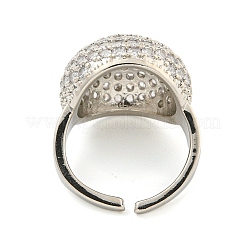 Real Platinum Plated Brass Micro Pave Clear Cubic Zirconia Cuff Rings&nbsp;RJEW-L113-017P-03