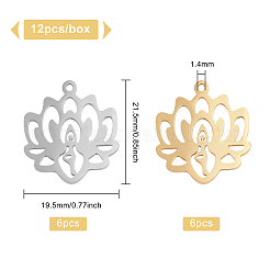 12Pcs 2 Colors 201 Stainless Steel Pendants&nbsp;STAS-BC0002-70