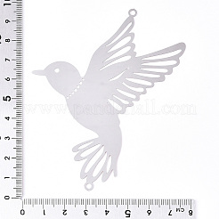201ステンレススチールコネクタチャーム  鳥のリンク  ステンレス鋼色  95.5x72x0.3mm  穴：2.4mm&nbsp;STAS-N103-206P