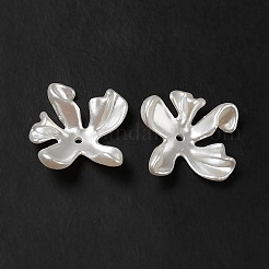 オペークアクリルビーズキャップ  模造パール  花  雪  20x19x5.5mm  穴：1.5mm&nbsp;OACR-H016-01