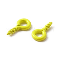 焼き付けワニス 100個 鉄ネジ アイピン ペグベイル  片穴パーツ用  きいろ  8x4x1mm  穴：1.8mm  ピン：1.2mm&nbsp;FIND-WH0036-29K