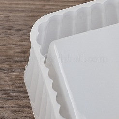 DIY シリコン キャンドル ホルダー金型  キャンドル作り用  台形  ホワイト  8.3x8.3x4.2cm  内径：5.9x5.9のCM&nbsp;SIMO-C014-04B