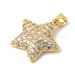 Brass Micro Pave Clear Cubic Zirconia Pendants&nbsp;KK-A296-10B-G