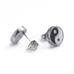 Feng Shui 304 Stainless Steel Stud Earrings&nbsp;X-EJEW-L248-047P