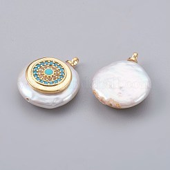 Natural Cultured Freshwater Pearl Pendants&nbsp;PEAR-F008-11G