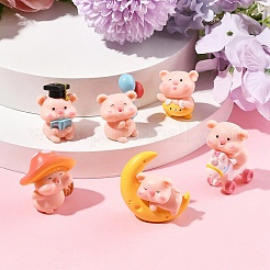 1Set Resin Pig Display Decoration&nbsp;AJEW-FS0001-25