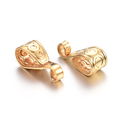 304ステンレス鋼チューブベイル  ループベイル  ゴールドカラー  15.5x6x6mm  穴：2mm  内径：4.5x8mm&nbsp;STAS-P223-15G