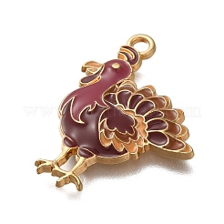 Thanksgiving Day Theme Rack Plating Alloy Enamel Pendants&nbsp;ENAM-S021-05G-A