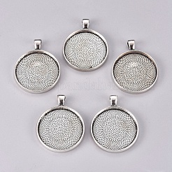 Alloy Pendant Cabochon Settings&nbsp;PALLOY-A13349-AS-RS