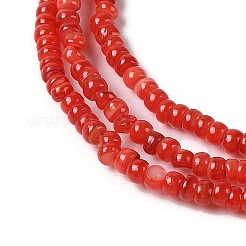天然淡水シェルビーズ連売り  染め  ロンデル  レッド  3x2mm  穴：0.5mm  約183~186個/連  14.96''（38センチメートル）&nbsp;SHEL-P017-01B-07