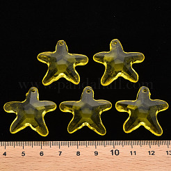 透明なアクリルビーズ  スター  きいろ  28.5x29.5x7.5mm  穴：1.8mm  約189個/500g&nbsp;TACR-S154-58B-916