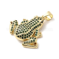 Brass Micro Pave Cubic Zirconia Pendants&nbsp;KK-H529-55C-G