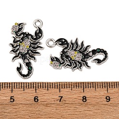 合金エナメルチャーム  サソリチャーム  プラチナ  27x15.5x1.5mm  穴：1.8mm&nbsp;FIND-H051-08P