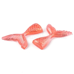 オペークアクリルカボション  グリッターパウダー付き  マーメイドテール  ミックスカラー  42.5x30x5.5mm&nbsp;OACR-K005-11