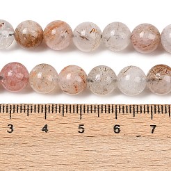 Natural Black Gold Rutilated Quartz Beads Strands&nbsp;X-G-P596-8mm-02
