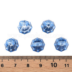 透明なアクリルパーツ  多面カット  ラウンド  藤紫色  18x11x11mm  穴：4mm&nbsp;MACR-S373-125-B10