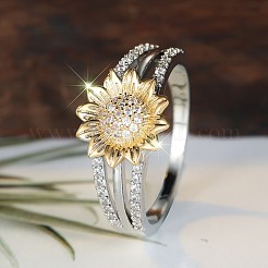 真鍮パヴェキュービックジルコニア指輪  花  プラチナ  usサイズ8（18.1mm）&nbsp;FS-WG273A5-03