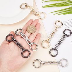 6個 3色 亜鉛合金バッグ延長アズキチェーン  スプリングリングの留め金と  バッグ交換用アクセサリー  ミックスカラー  9.9x1.05x1cm  2個/カラー&nbsp;FIND-FH0003-59