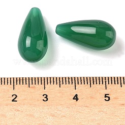 天然石瑪瑙ビーズ  片穴ビーズ  染め＆加熱  ティアドロップ  グリーン  20x10mm  穴：0.9~1mm&nbsp;G-L646-10A