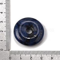 天然石ソーダライトペンダント  ドーナツ/円盤チャーム  29.5~30.5x7.5~8mm  穴：6.3~6.5mm&nbsp;G-F820-13A-13