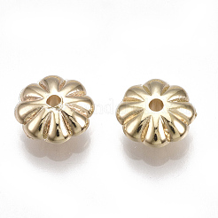 CCBプラスチックビーズ  花  ライトゴールド  8x3.5mm  穴：1.4mm&nbsp;CCB-T006-021KC