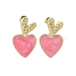 Brass Dangle Stud Earrings&nbsp;EJEW-F359-12G