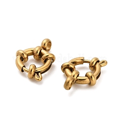 304ステンレススチールスプリングリング留め金  ゴールドカラー  14.5x10.5x3.8mm  穴：3mm＆5mm&nbsp;STAS-K288-03A-G