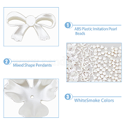 300Pcs 5 Style ABS Plastic Imitation Pearl Beads&nbsp;OACR-DC0001-07