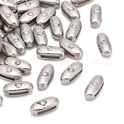 ブレスレット時計バンド作り用の文字スライドチャーム  プラチナメッキ合金クリスタルラインストーンスライドチャーム  カドミウムフリー＆ニッケルフリー＆鉛フリー  文字.i  12x5x5mm  穴：7x1mm&nbsp;ALRI-O012-I-NR