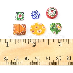 60Pcs 6 Style Handmade Millefiori Glass Beads&nbsp;LAMP-FS0001-07