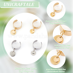 8Pcs 4 Style 304 Stainless Steel Open Cuff Rings Set&nbsp;RJEW-AB00010