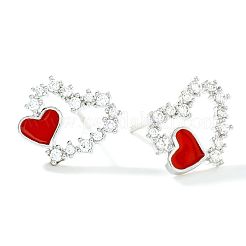 Exquisite Hollow Heart Brass Stud Earrings&nbsp;QC9695-1
