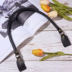レザーバッグハンドル  バッグストラップ用交換アクセサリー用  ブラック  598x11x3mm&nbsp;FIND-WH0043-73