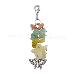 Alloy Charms & Natural Gemstone Chips Beaded Pendant Decoration&nbsp;HJEW-JM01208