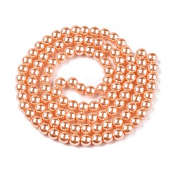 Baking Paint Pearlized Glass Pearl Round Bead Strands&nbsp;HY-Q330-8mm-33