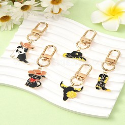 Cowboy Theme Alloy Enamel Pendant Decorations&nbsp;HJEW-YW00022-01
