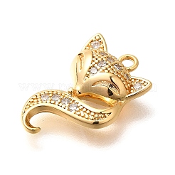Brass Micro Pave Cubic Zirconia Pendants&nbsp;KK-K294-22G