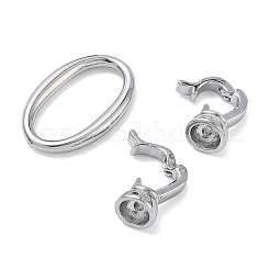 Oval Brass Fold Over Clasps&nbsp;KK-Z143-13P