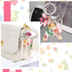 Resin & Acrylic & Faux Suede Tassel Keychain&nbsp;KEYC-YW00125-01